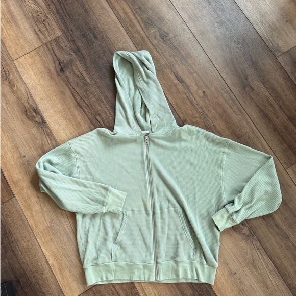 TNA Tops - Women's Green Zip-Up Hoodie